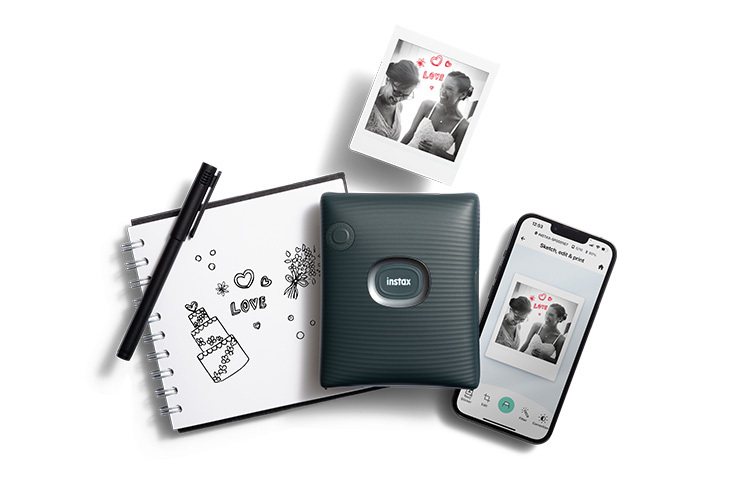 Fujifilm Instax SQUARE Link Mobilprinter Midnatt Grønn