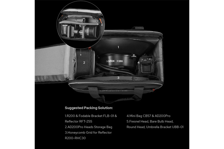 Godox CB56 Veske for AD200/AD200Pro med R200 Ringblits
