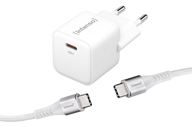 Intenso W30C GaN Strømadapter + Kabel