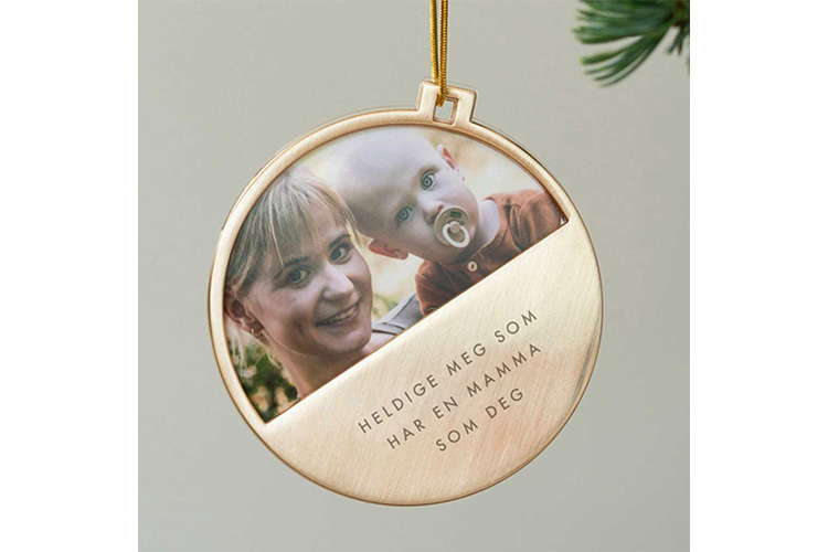 Julepynt med fotoramme til Mamma