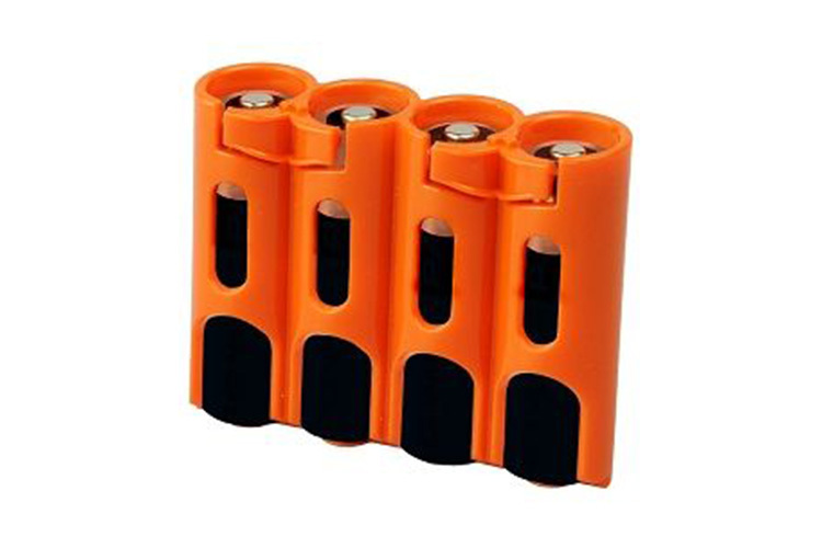 Powerpax Slimline Batteriholder for 4 stk AA-batterier Oransje