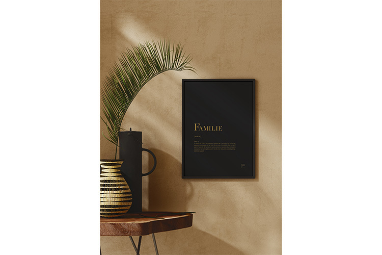 PictureIt Familie Sort Gull Poster