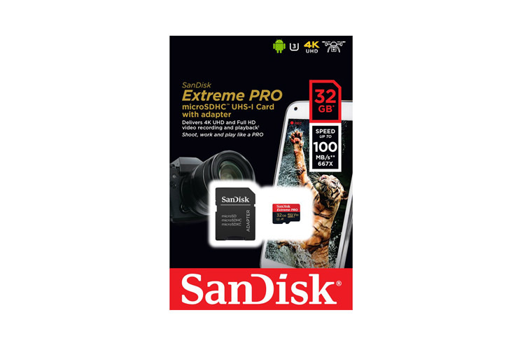 SanDisk MicroSDHC Extreme Pro 32GB 100MB/s + Adapter