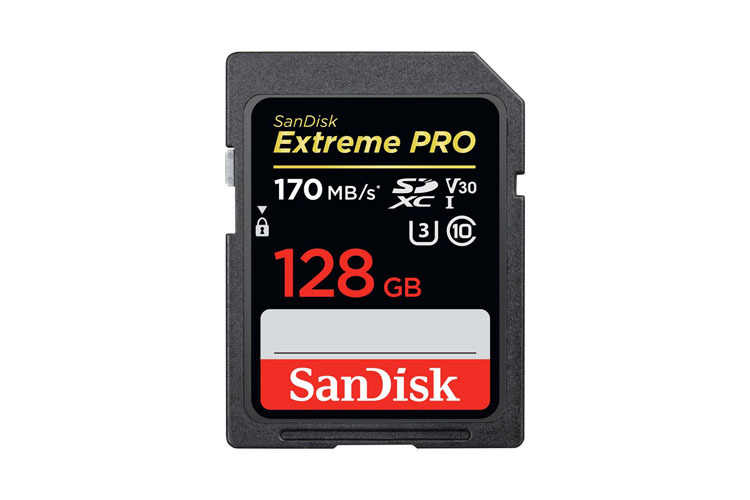 SanDisk SDXC Extreme Pro 128GB 170MB/s UHS-I V30 U3 C10