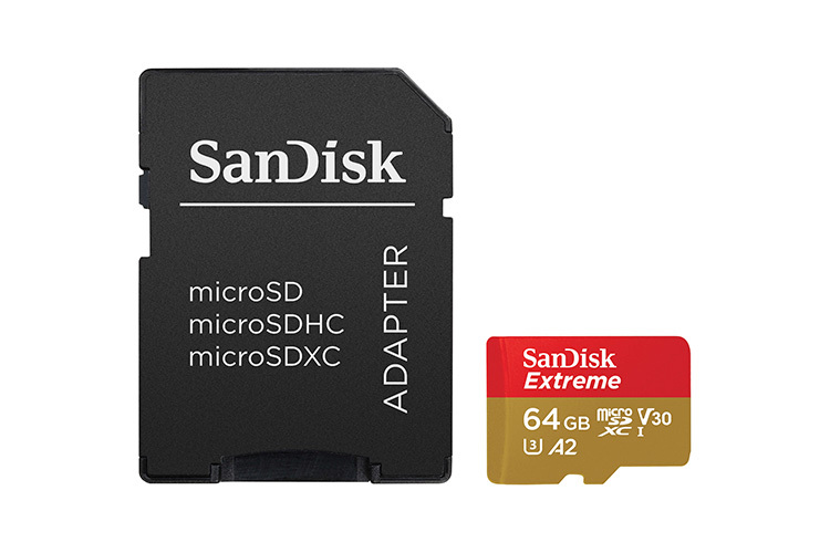 SanDisk MicroSDXC Extreme 64GB 160MB/s A2 C10 V30 m/ Adapter