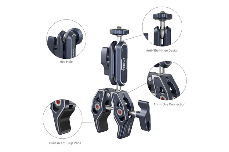 SmallRig 3757 Crab-Shaped Clamp with Ballhead Magic Arm