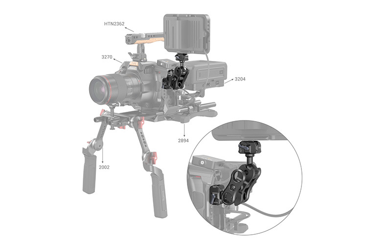 SmallRig 3515 Drop-in HawkLock mini Magic Arm with Quick Release Ball Head