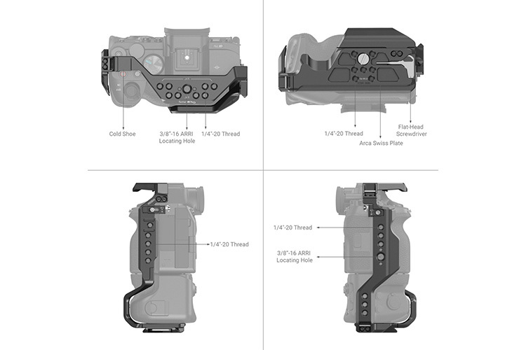 SmallRig 3594 Camera Cage for Sony A7S III/A7 IV/A7R IV/A1 with VG-C4EM Battery Grip