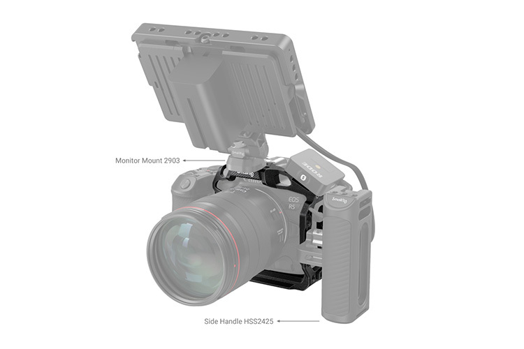 SmallRig 3656 Black Mamba Camera Half Cage & Cable Clamp for Canon EOS R5, R5 C & R6