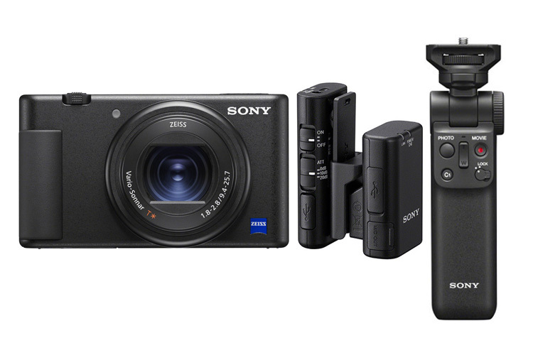 Sony ZV1 Vlogging Kamera + GP-VPT2BT Trådløst Kontrollgrep & ECM-W2BT Trådløs Mikrofon