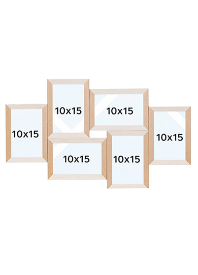 ZEP Italia Vercelli Collage Bilderamme - Naturlig tre & Hvit, 10x15 x6 | Heltre