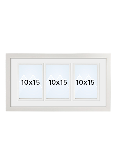 Focus Dahlia Collageramme - Hvit, 21x40, 10x15 x3 | Heltre