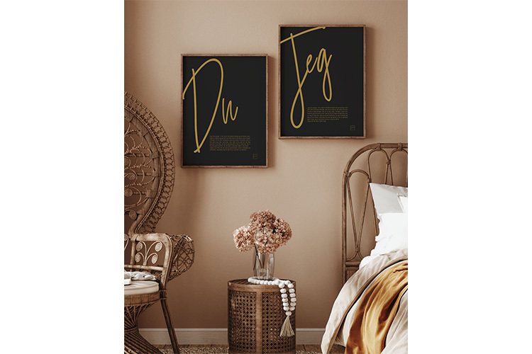 PictureIt Du og Jeg Sort Gull Poster