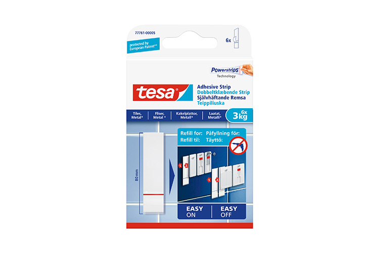 tesa Refill Selvklebende Strimler for Fliser og Metaller 6x 3 kg