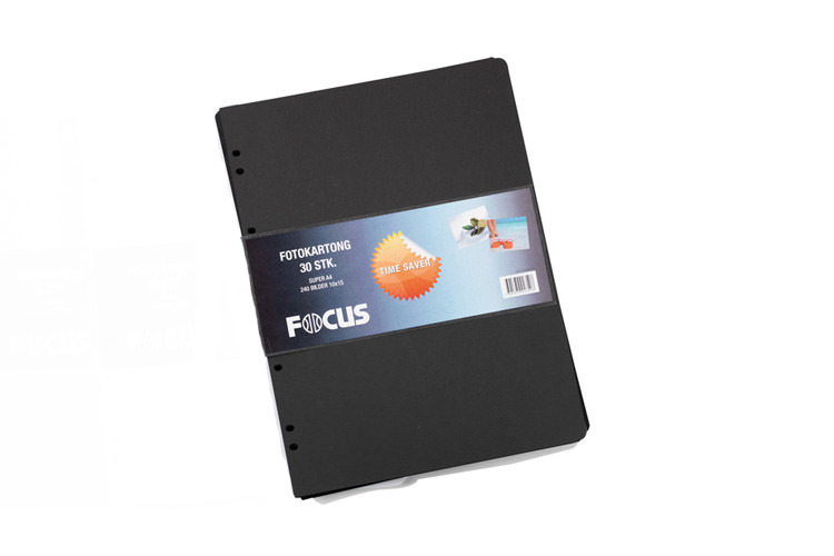 Focus Timesaver A4 30pk Sort Fotokartong