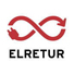 Rødt Elretur-logo med et liggende evighetstegn som symboliserer resirkulering