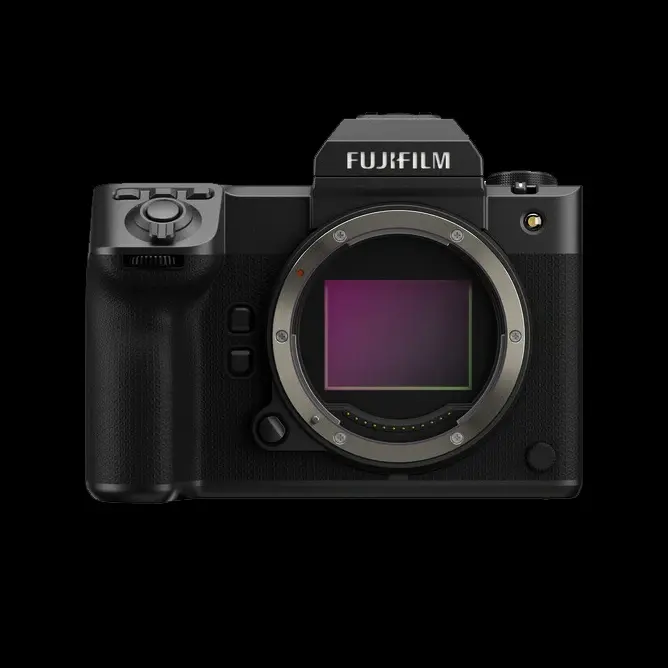 En digitalt kamera fra Fujifilm uten objektiv, med synlig sensordel i midten