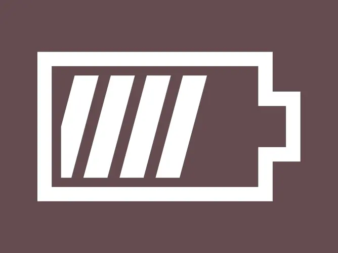 Ikon av et batteri som er nesten fulladet