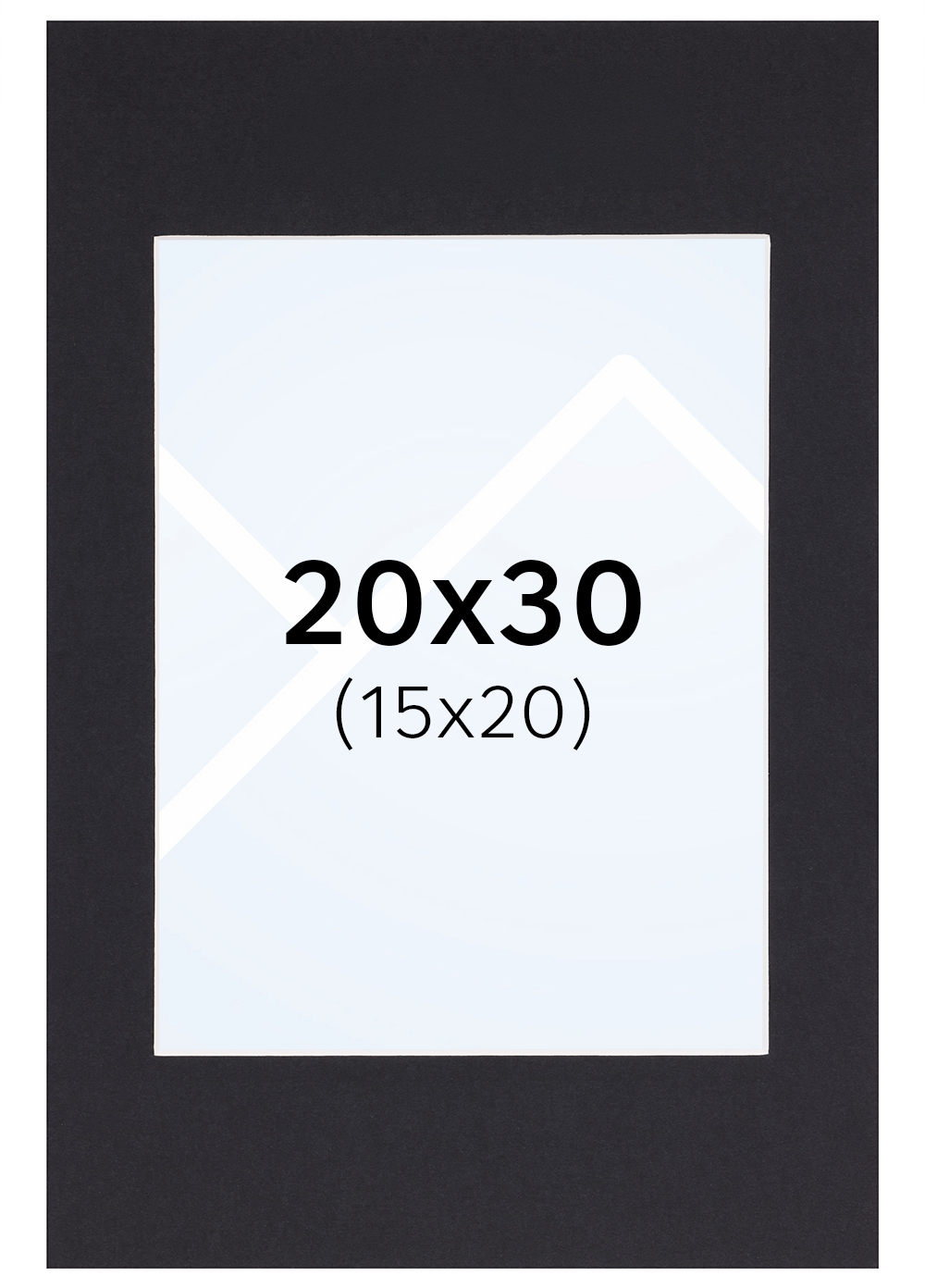 Focus Passepartout - Svart, 15x20, 20x30