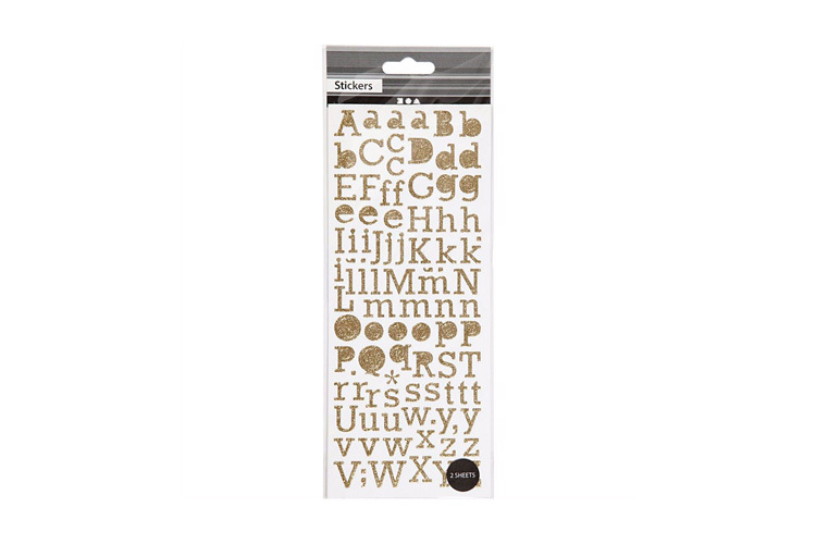 Focus Glitter Klistremerker Bokstaver A-Z Gull Focus Glitter Klistremerker Bokstaver A-Z Gull
