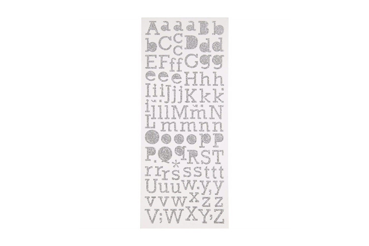Focus Glitter Klistremerker Bokstaver A-Z Sølv Focus Glitter Klistremerker Bokstaver A-Z Sølv