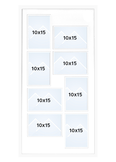 Focus Collageramme - Hvit, 8 bilder