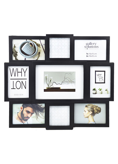 Focus Collageramme - Svart, 9 bilder