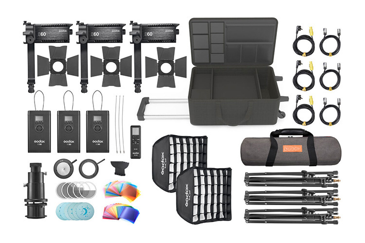 Godox LED S60 Focusing Light 3 Heads Kit