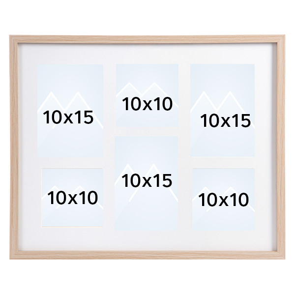 Goldbuch Verona Collageramme - Naturlig tre & Hvit, 10x10 x3 | 10x15 x3