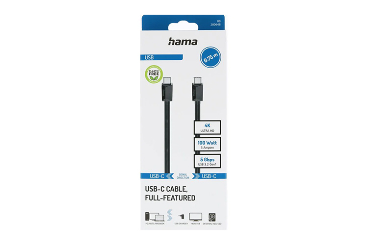 Hama USB-C til USB-C 3.2 Kabel 75 cm