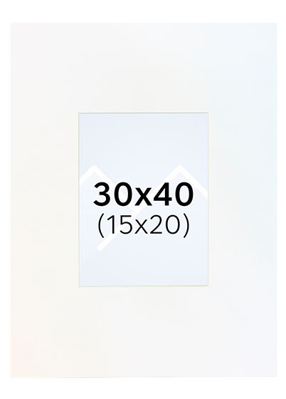 Interart Passepartout - Polarhvit, 15x20, 30x40