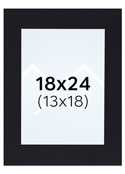 Interart Passepartout - Svart, 13x18, 18x24