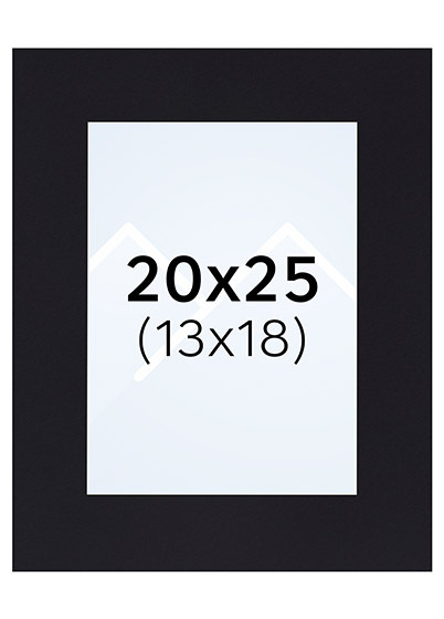 Interart Passepartout - Svart, 13x18, 20x25