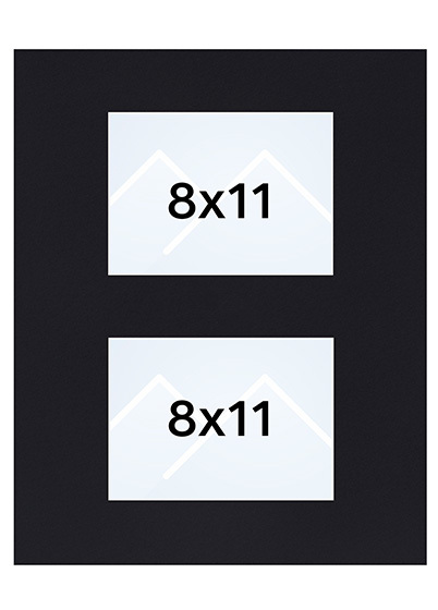 Interart Passepartout - Svart, 8x11 x2, 20x25