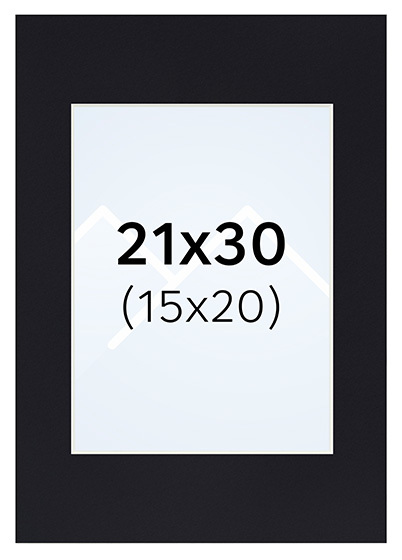 Interart Passepartout - Svart, 15x20, 21x30