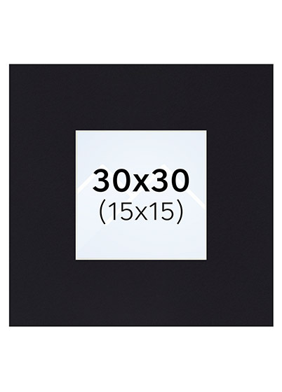 Interart Passepartout - Svart, 15x15, 30x30