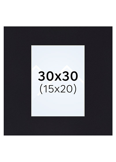 Interart Passepartout - Svart, 15x20, 30x30