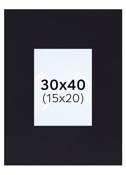 Interart Passepartout - Svart, 15x20, 30x40