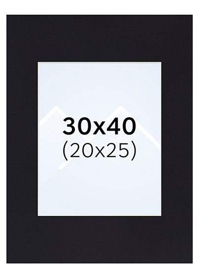 Interart Passepartout - Svart, 20x25, 30x40