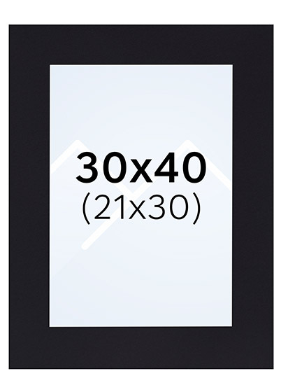 Interart Passepartout - Svart, 21x30, 30x40