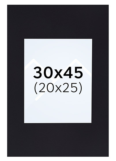 Interart Passepartout - Svart, 20x25, 30x45