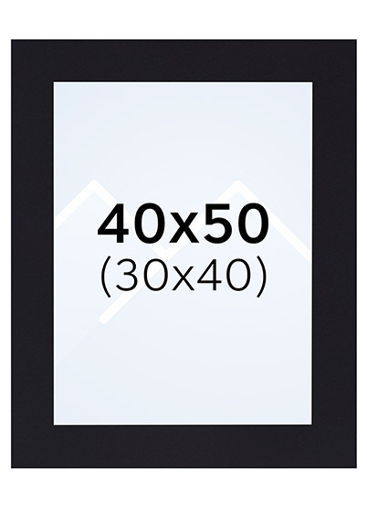 Interart Passepartout - Svart, 30x40, 40x50