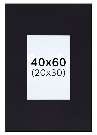 Interart Passepartout - Svart, 20x30, 40x60