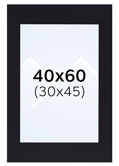 Interart Passepartout - Svart, 30x45, 40x60