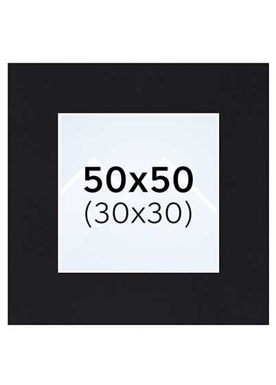 Interart Passepartout - Svart, 30x30, 50x50
