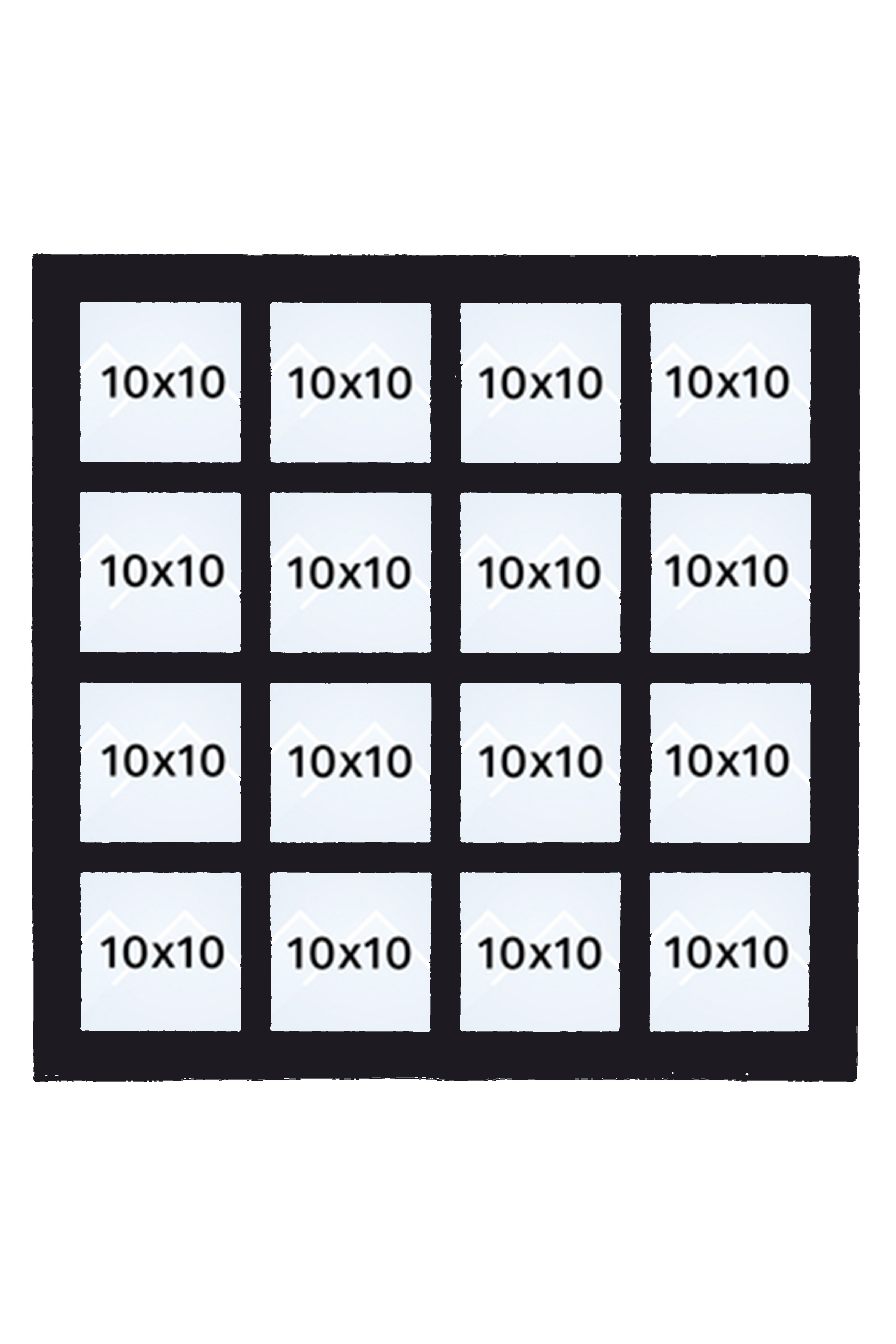 Interart Collage Passepartout - Svart, 10x10 x16, 50x50