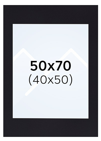 Interart Passepartout - Svart, 40x50, 50x70