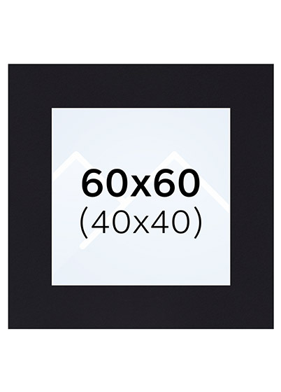 Interart Passepartout - Svart, 40x40, 60x60
