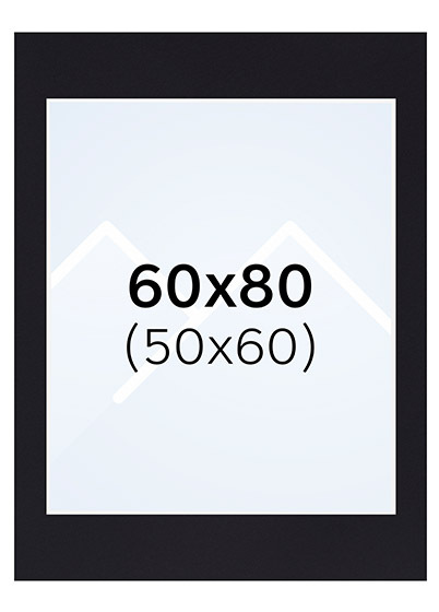 Interart Passepartout - Svart, 50x60, 60x80