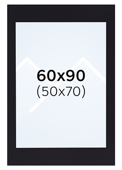 Interart Passepartout - Svart, 50x70, 60x90